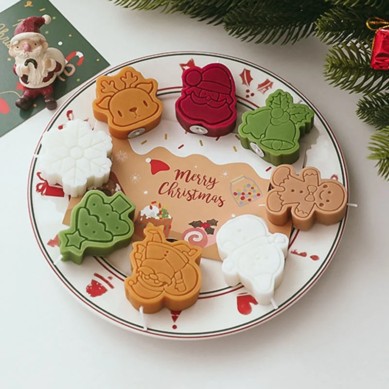 Christmas scented candles wholesale snowman gingerbread man scented Christmas candle gift sets