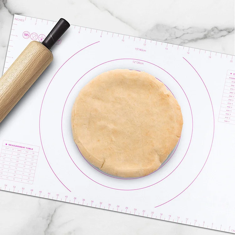 2021 Silicone Mat Baking Pastry With Measurements Anti-Slip Dough Rolling Silicone Pastry Mat