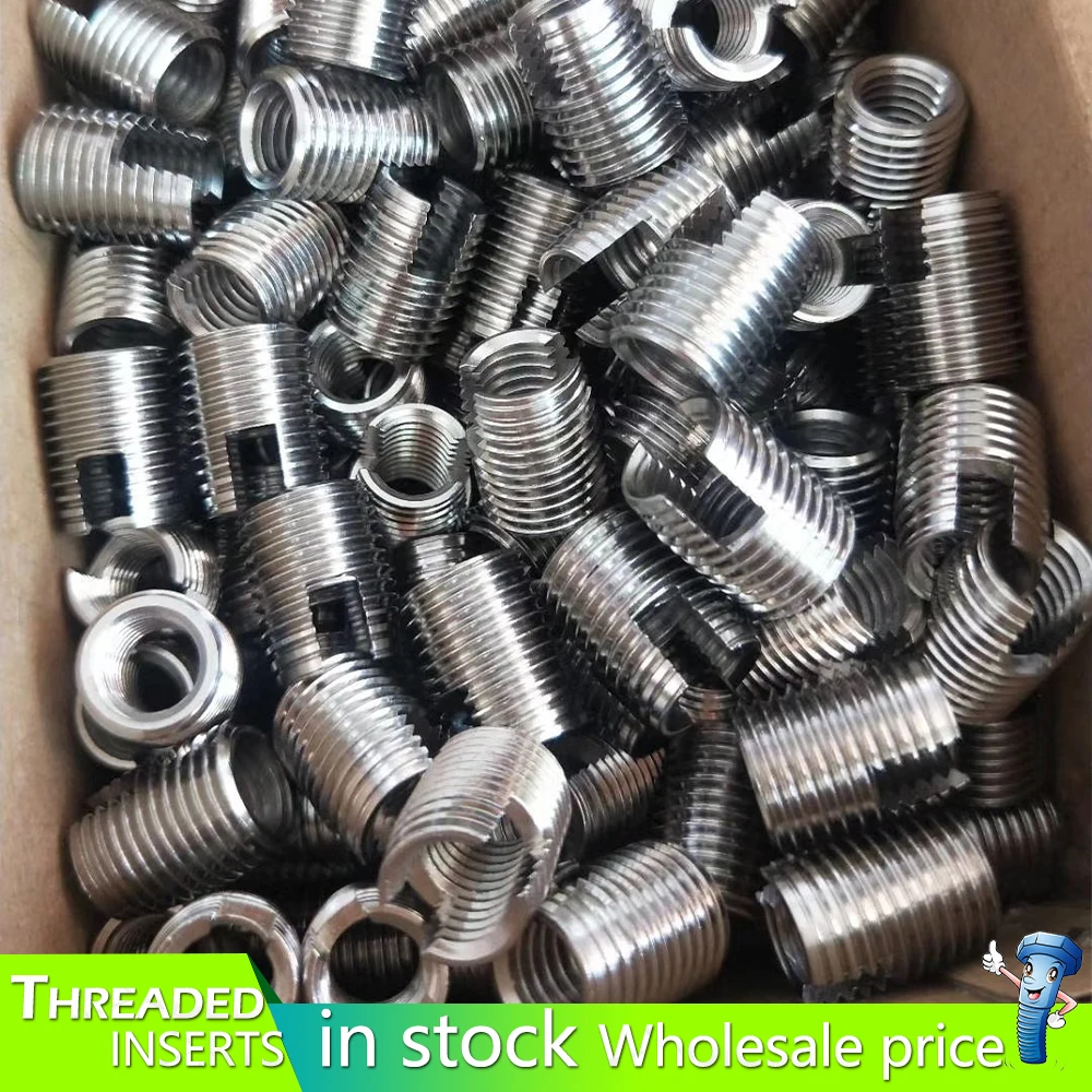 Stainless steel slotted self tapping thread insert m2 m2.5 m3 m4 m5 m6 m8 m10 m12 m14 m16 m20 slotted thread insert