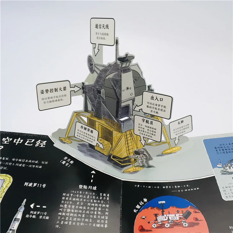 Custom 3d dinosaur children story activity pop up handmade book printing