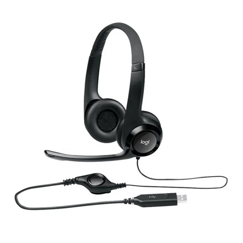 Logitech H390 2.33M USB Stereo Headphones Hands-free Calling Gaming Meeting Video Chat Computer Office Wired Headset with Mic