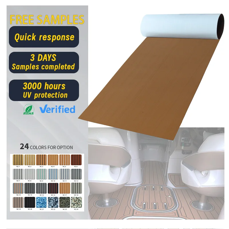 Black EVA Foam Boat Flooring Sheet Marine Teak Decking Carpet Self Adhesive
