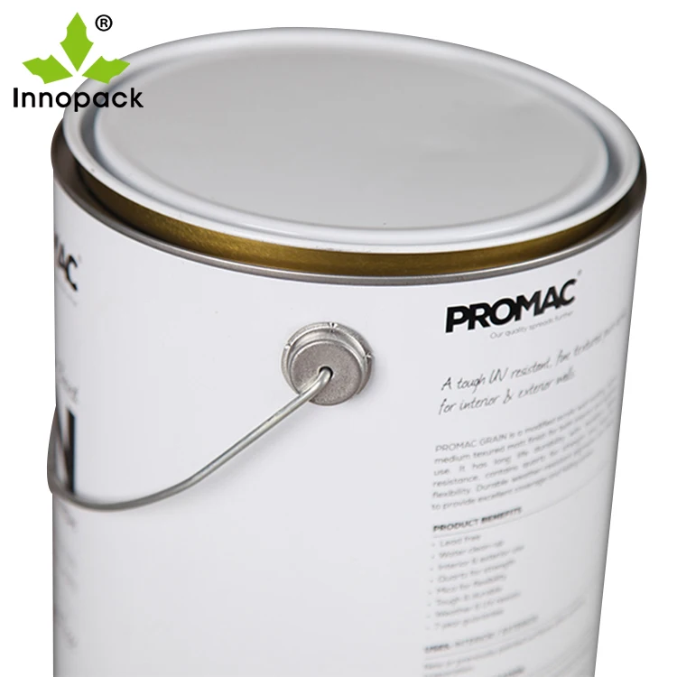 decorative round paint printed empty metal  4 liter tins can 1 gallon with lid and metal handle