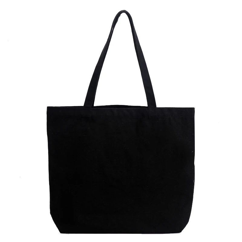 2024 hot sale black cotton canvas tote bag with multi-color for shopping