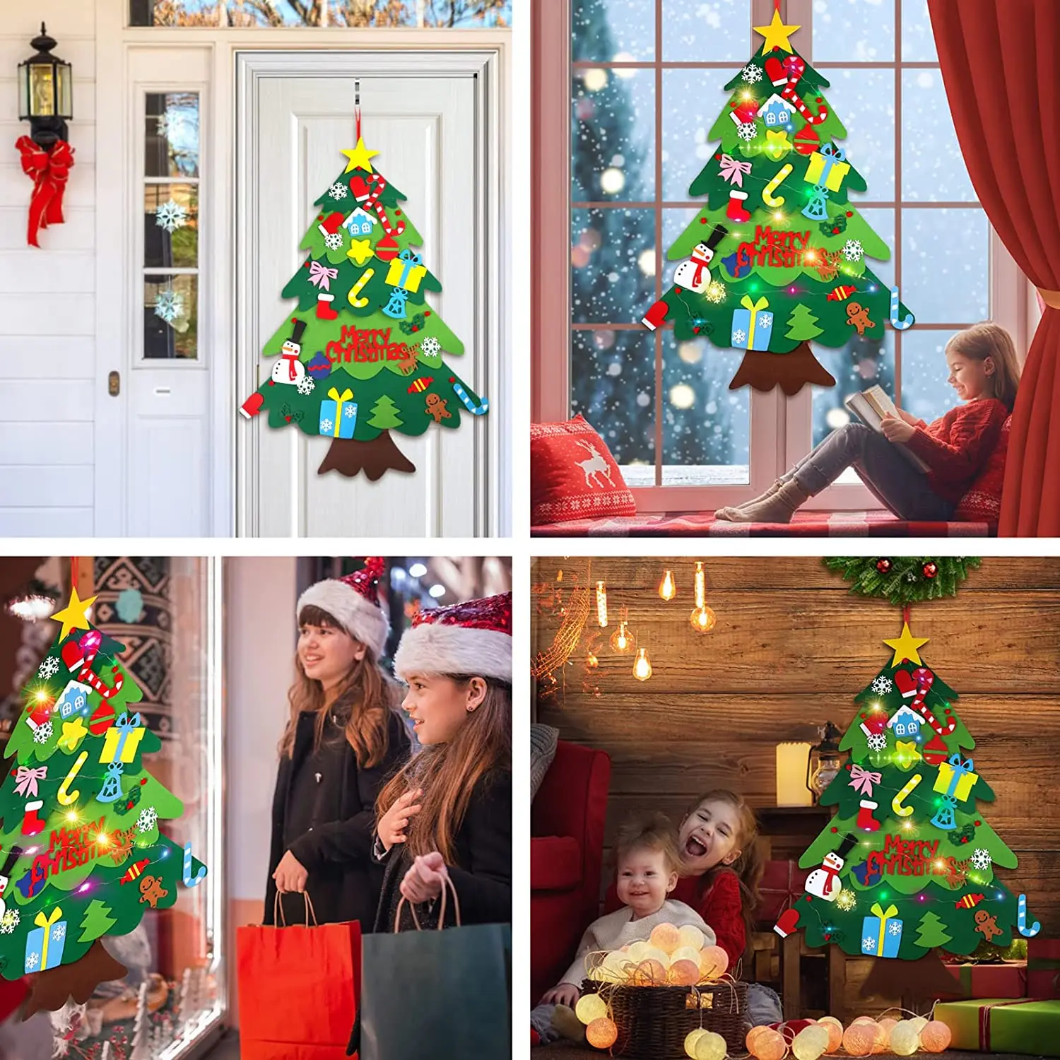 Factory wholesale Christmas tree LED lights holiday decoration for children IDIY2024large metal frame christmas tree