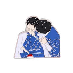 Оптовая продажа эмалированная брошь в стиле KPOP Bangtan Boys Vkook Taekook на лацкан металлические значки