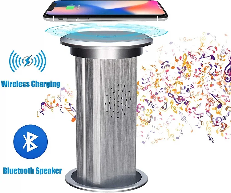 Concealed Motorized Pop Up Power Sockets with Wireless Charger