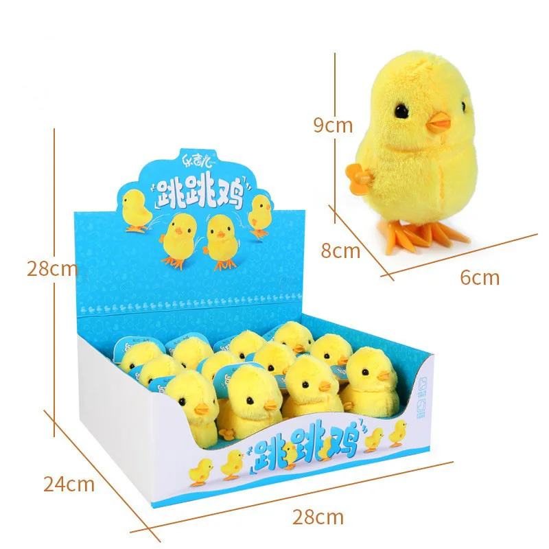 Wholesale High Quality Chick Stuffed Hopping Chicken Easter Gift for Children Plush duckling Clockwork interactive Playing Toy