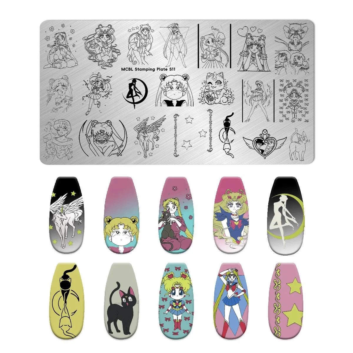 Guangzhou Direct Shipment Manicure Tool Kit with Stainless Steel Nail Stamping Plate and Nail Art Accessories