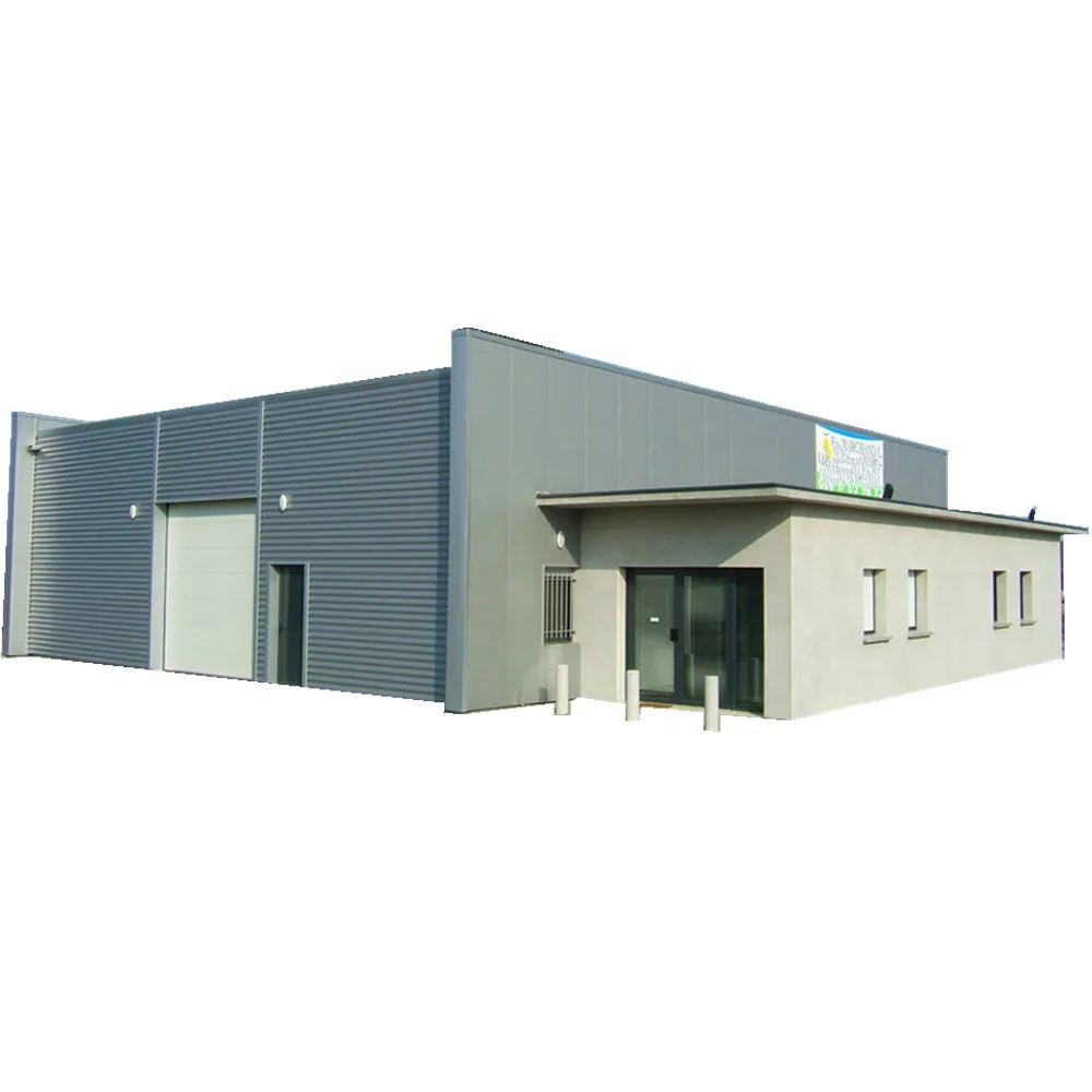 Prefab two-storey House Steel Structure Frame Storage Shed Workshop prefabricated insulated steel buildings with wall cladding