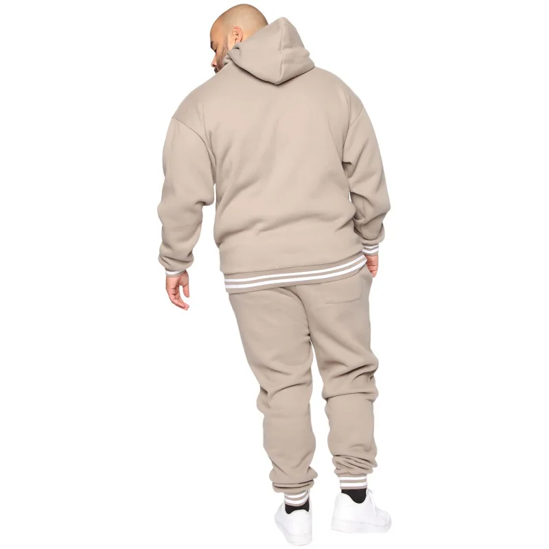 Wholesale sweatpants and hoodie set for men custom oversize 100% cotton 2 piece jogger set men tracksuit
