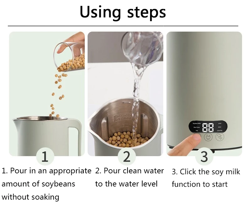 350Ml Automatic Heating Filter-Free Soybean Vegan Milk Juice Maker Kitchen Tools 110V/220V