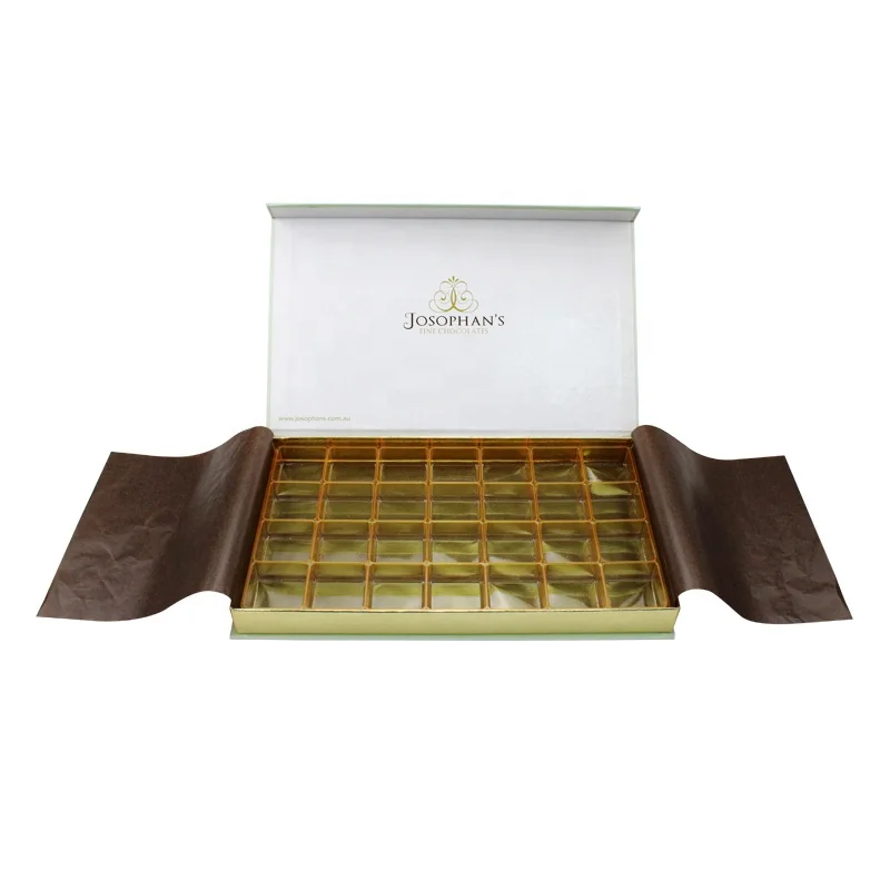 Custom Luxury Logo Print Sweet Chocolate Box With Plastic Tray Paper Box Packaging For Chocolate