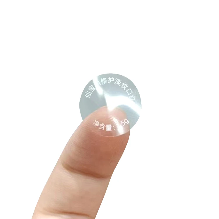 UV printing packaging sticker transparent vinyl dot circular label waterproof circular transparent sealing sticker
