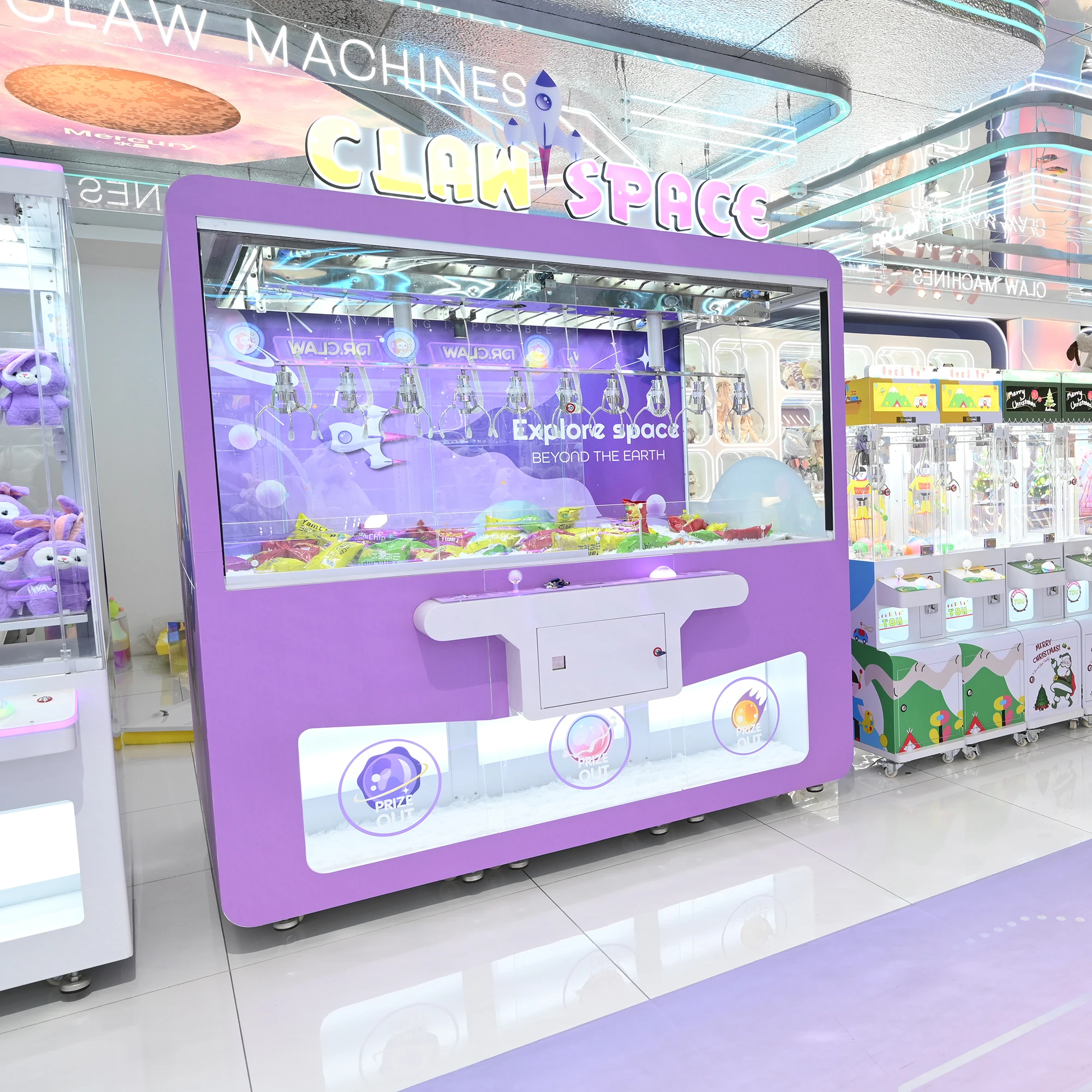 Coin Operated Snack Challenge 10 Claws Gift Prize Vending Game Machine For Sale Crane Claw Machine life time technology support