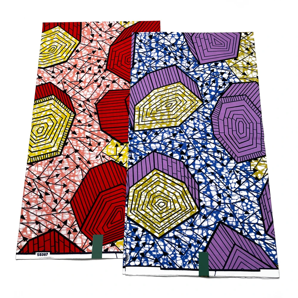 Wholesale 100% Cotton Nice Design 100% Cotton African Wax Print Fabric For Cloth 6 yards Soft African Wax Fabric
