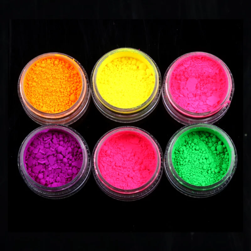 TSZS 6 Colors Pigment Nail Powder Nail Art Colorful Iridescent Glitter Ultrafine Luminous Pearlescent High-Gloss Halo Powder