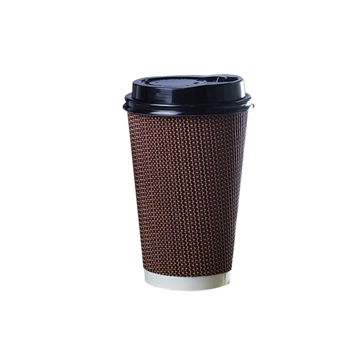 bio coffee insulated coffee Disposable custom logo kraft paper carton Hollow double layer takeaway paper coffee cup