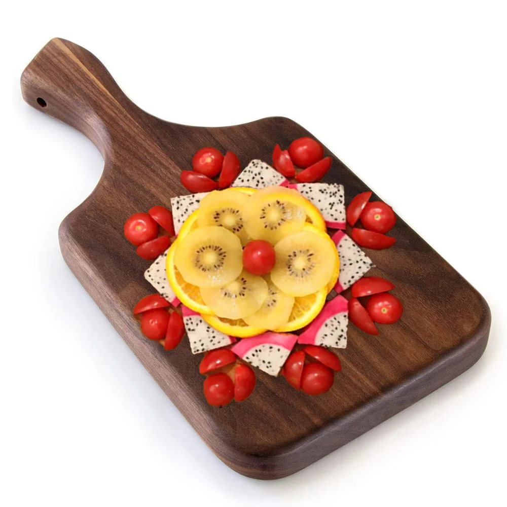 Разделочная доска из акации с ручкой разделочная для кухни поднос сыра фруктов мяса и продуктов