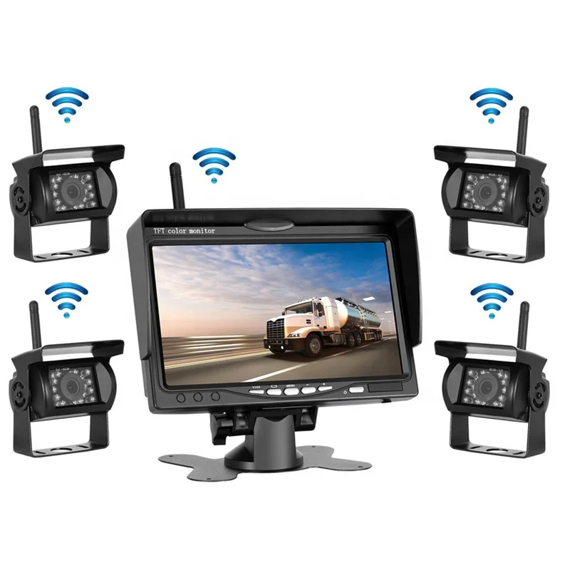 Manufacturers direct price discount  buy 2.4g  wireless Reversing Camera Kit 1 monitor 4 camera