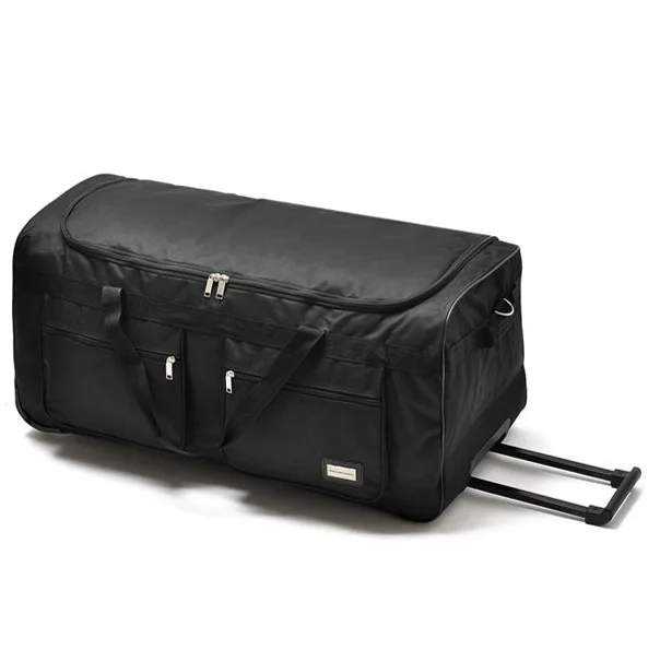 Custom Wholesale Black Foldable Luggage Bag Travel Trolley Bags With Wheel