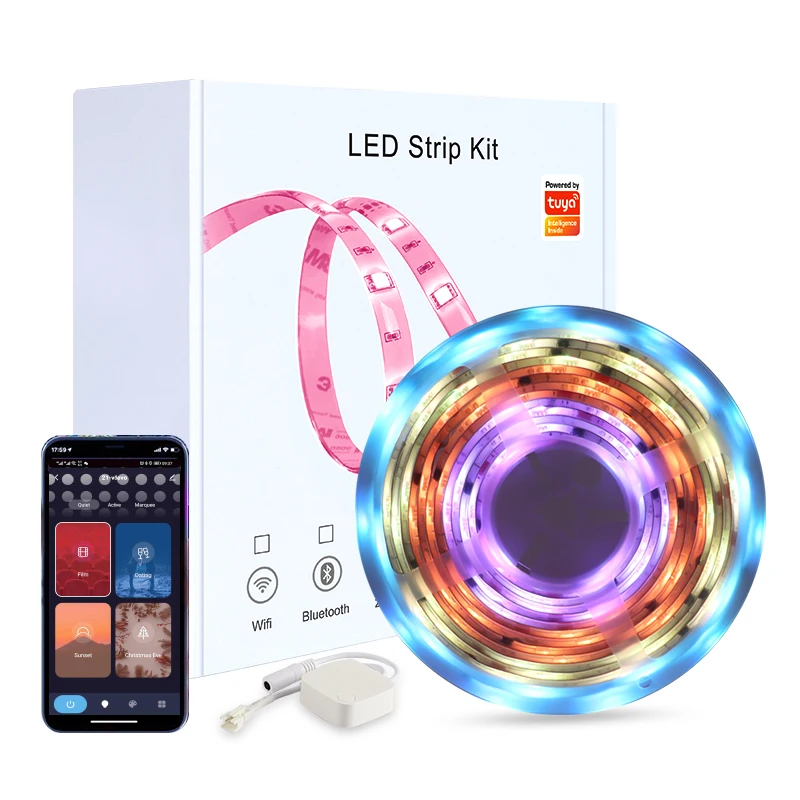 E-commerce Supplier OEM ODM 5M 12V Rgb Magic Color Color Changing Sync Music Smart Tv Backlight Led Strip Lights for Tv