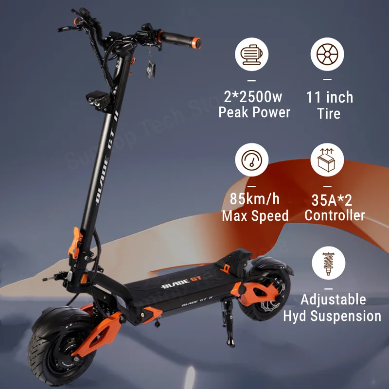 Teverun BLADE GT II 11inch Electric Scooter Dual Motor Peak 5000W 60V 26Ah/30Ah/35Ah Installed Smart BMS Connect Teverun APP