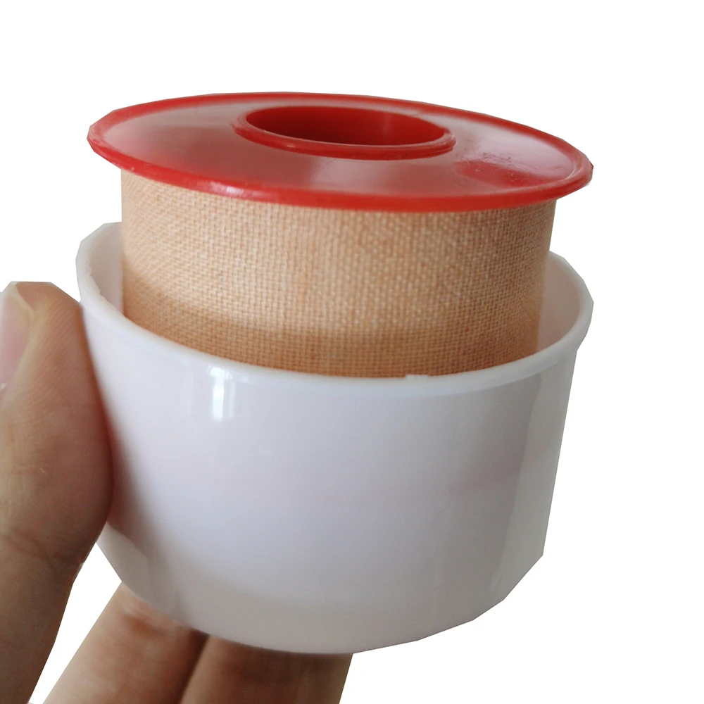 Direct Manufacture Zinc Oxide Adhesive Plaster Tape White Cotton/Skin Color with Plastic Cover