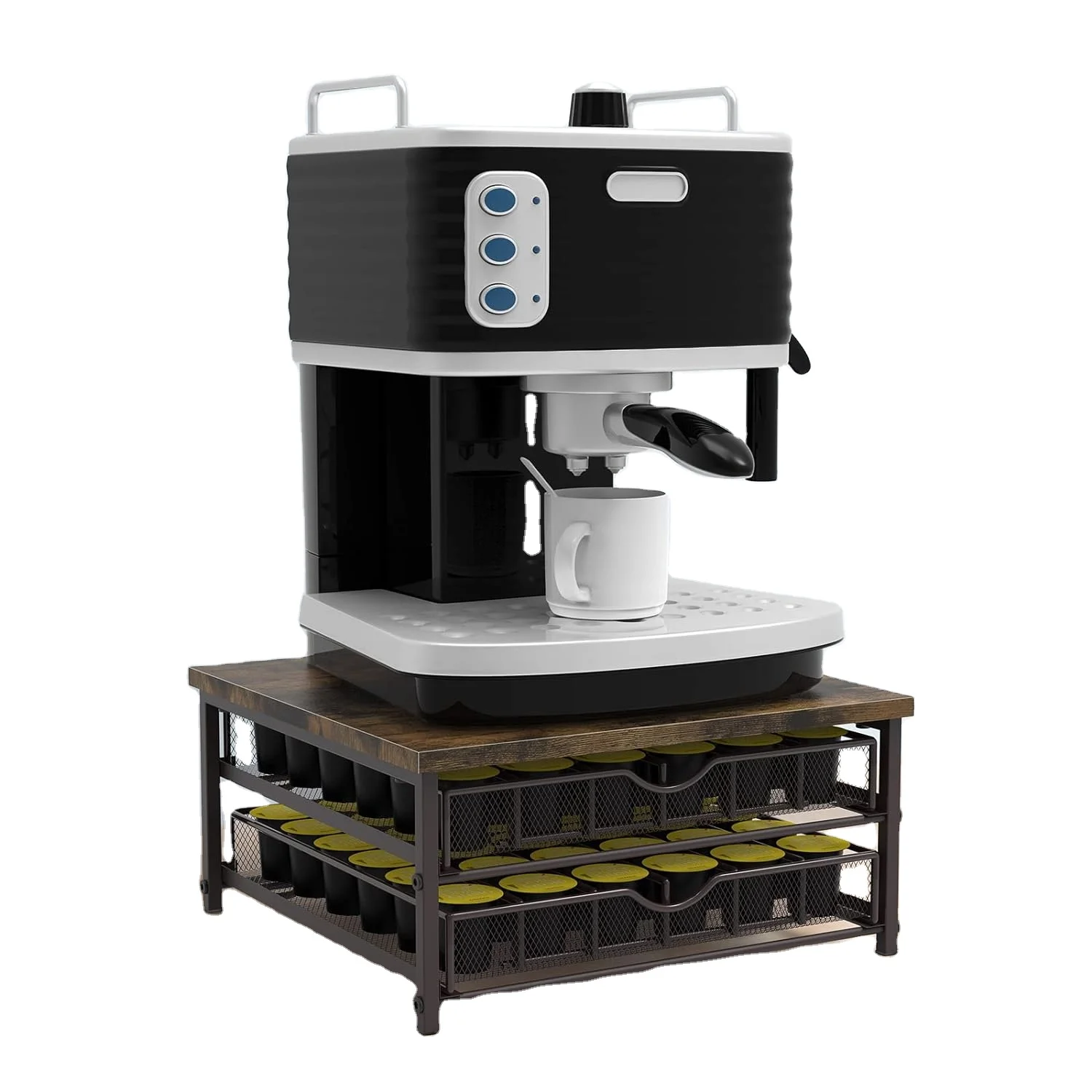 Cup Storage Drawer Holder, 72 Capacity Pods Storage Organizer for Cups Capsule Storage with Sliding Baskets for Coffee Station