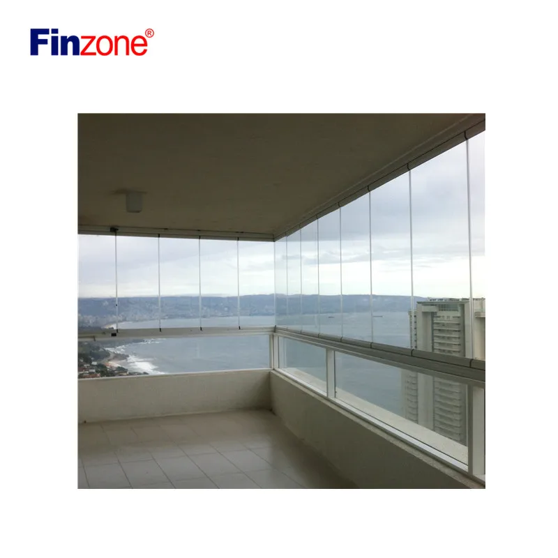 frameless glass stacking windows sliding separately transparent folding windows for balcony glazing