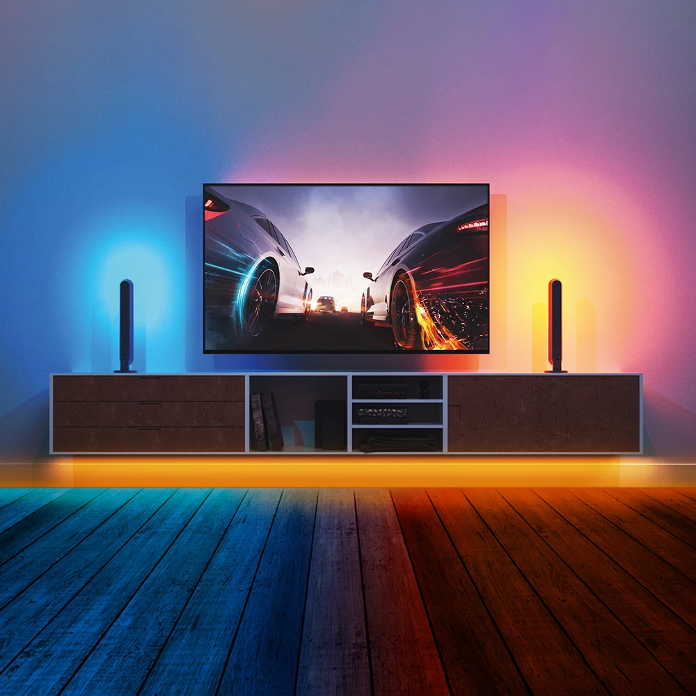 Custom LED Game Light RGBww Wifi Smart LED Ambiance Light 2 Pack Home Kit For Alexa And Google Assistant