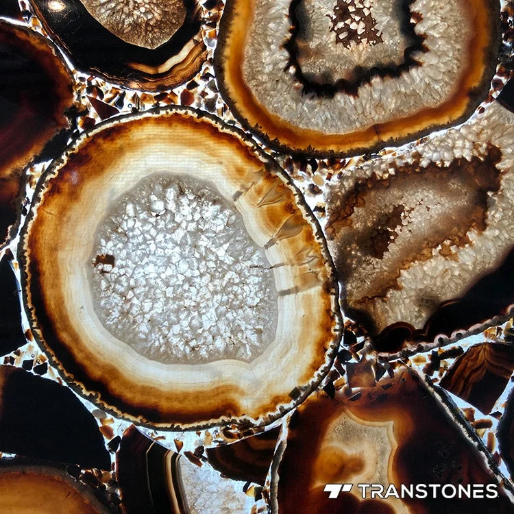 Brown Onyx Agate Stone Backlit Stone Onyx Slab For Solid Surface