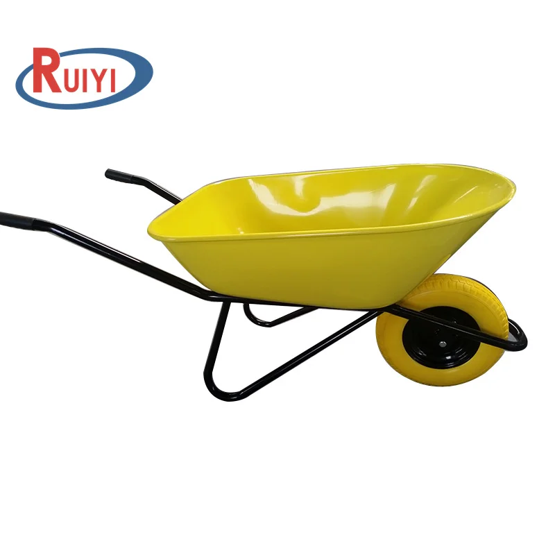 wheelbarrows Steel Construction Galvanized wheelbarrow with PU wheel Fort 120L galvanised tub tray wheel barrow