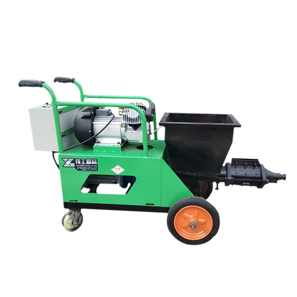 Bright Luster Mortar Cement Stucco Rendering Sprayer Pump Machine Hopper Gun