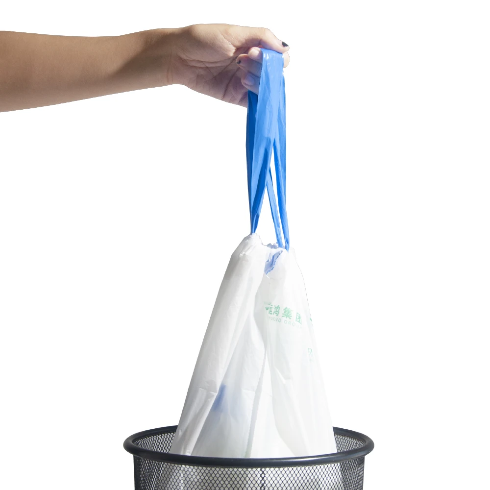 Factory Customization Strong cornstarch PLA compostable bin bag Household Trash Garbage Bags With Drawstring