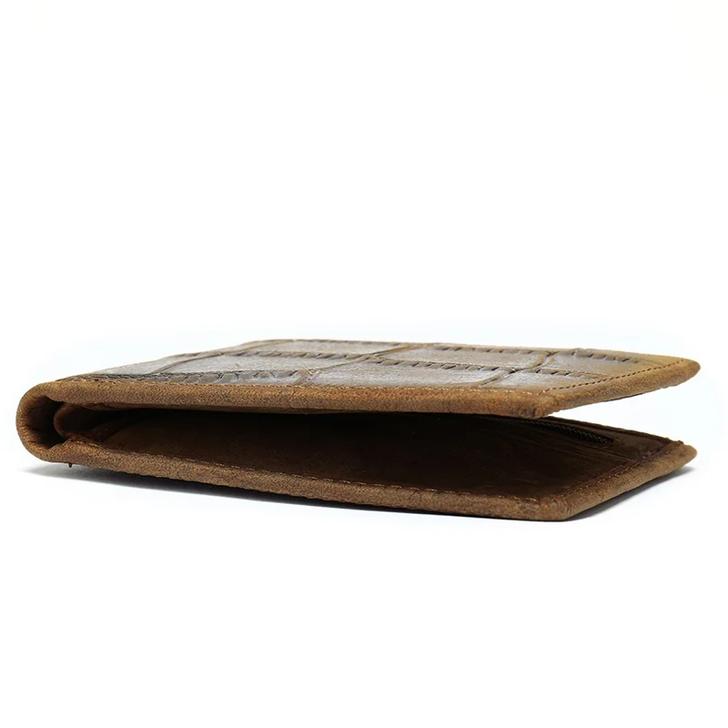 Marrant crocodile pattern wallet men short leather wallet vintage genuine leather card holder wallet for men money clips