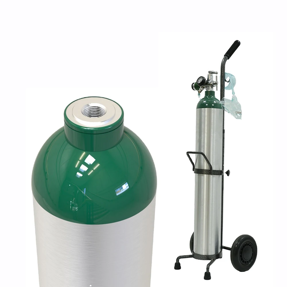 Most Popular 4.6L Small Portable Aluminum Oxygen Gas Cylinder For Medical Use Aluminum Medical oxygen cylinder design size