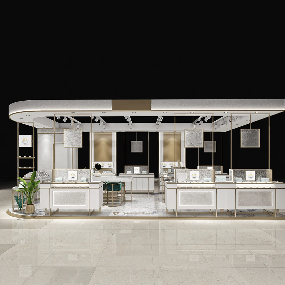 Modern luxury top jewellery shops interior showcase design ideas metal wood jewelry displays for store