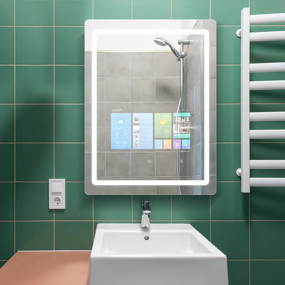 Touch Screen Smart Led Android Magic Mirror tv in bathroom with wifi