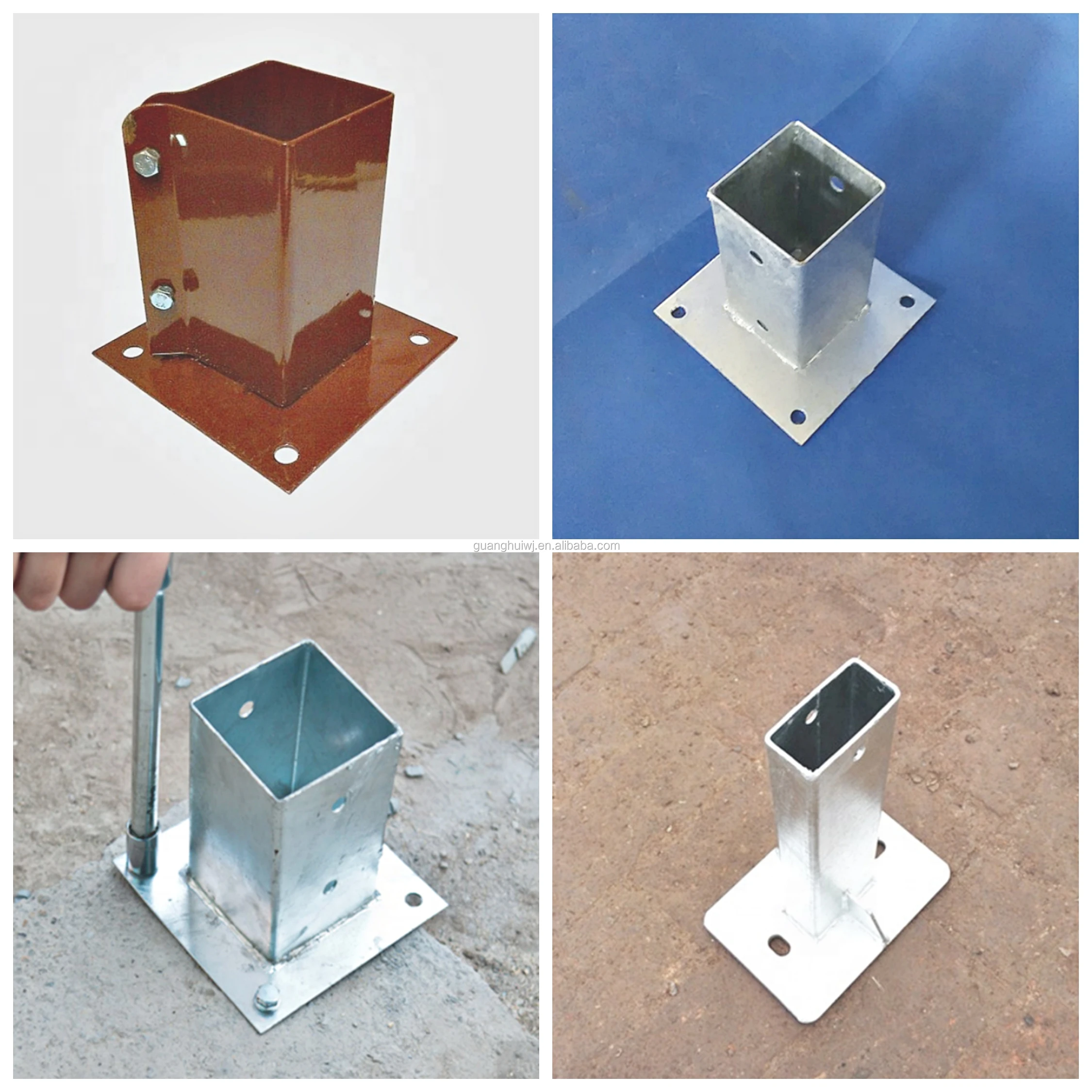 steel galvanized  pole anchor and pole plate