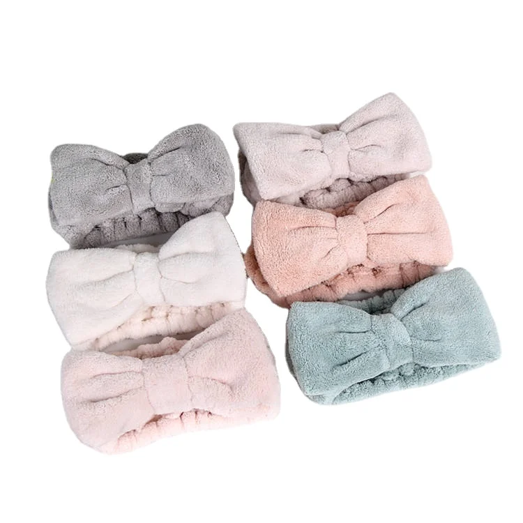 Женская повязка на голову с бантом, эластичная повязка на голову для мытья лица