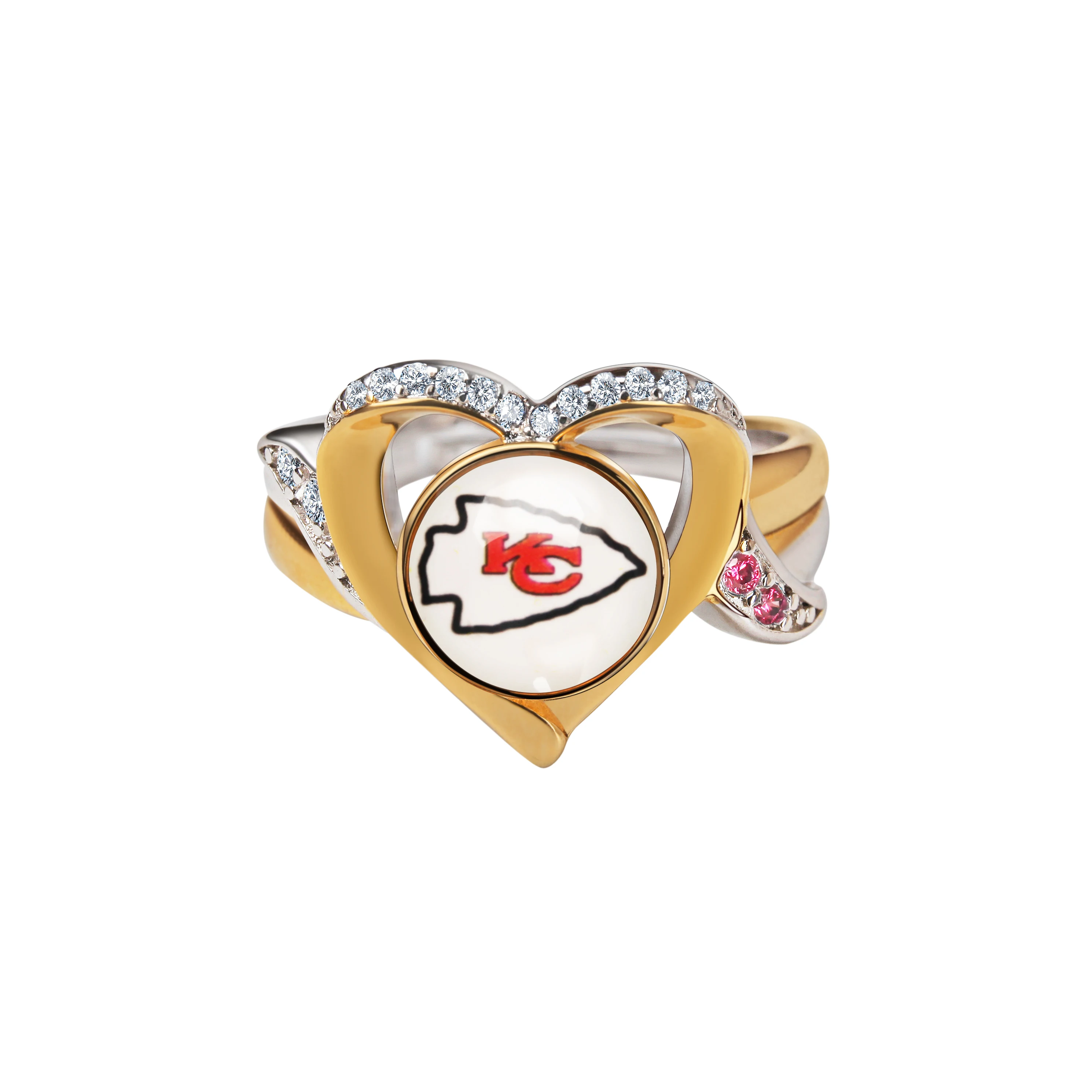Женский праздничный подарок Cowboys Buccaneers кольцо в форме сердца футбольного