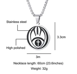 Stainless steel baseball cross round medal tennis pendant for necklace Bible verses religious sports jewelry
