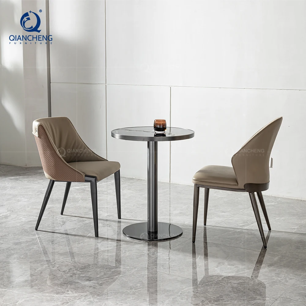 Modern Restaurant Furniture Long Square Dining Table And Chair Sets Metal Legs Wooden Top Book Bar Coffee Shop Banquet Mall