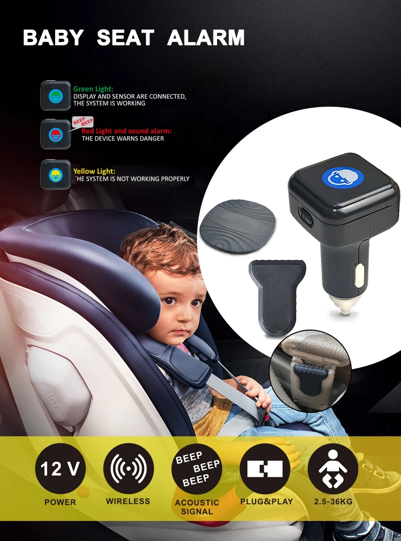 Newest Weight Pressure Sensor Car Alarm Safety Seat Baby Seat Alarm System