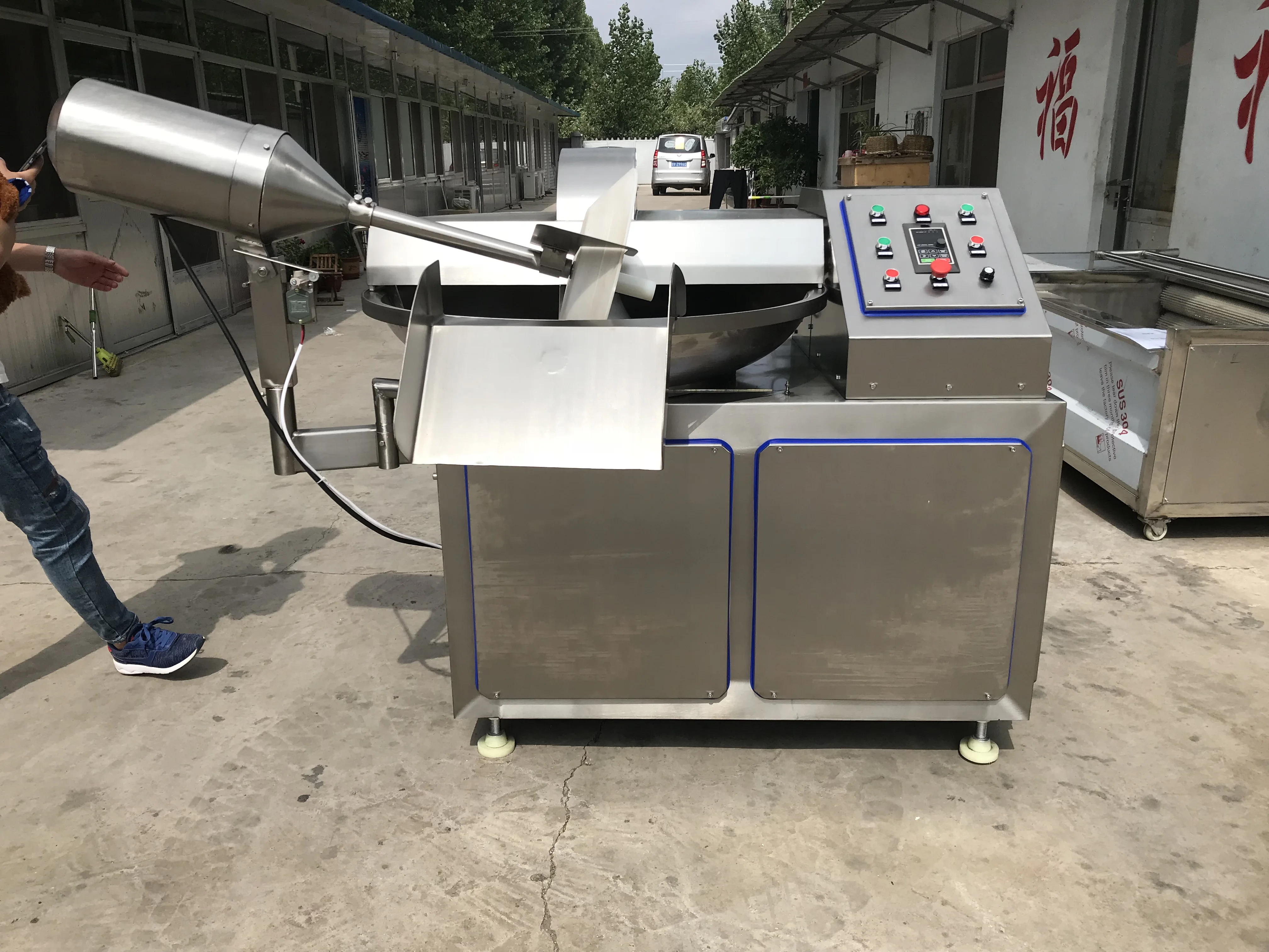 Electric Meat Processing Equipment Small Sausage Meat Vegetable Mincer Silent Bowl Chopper Meat Cutter Machine 20l 70 120 Liter
