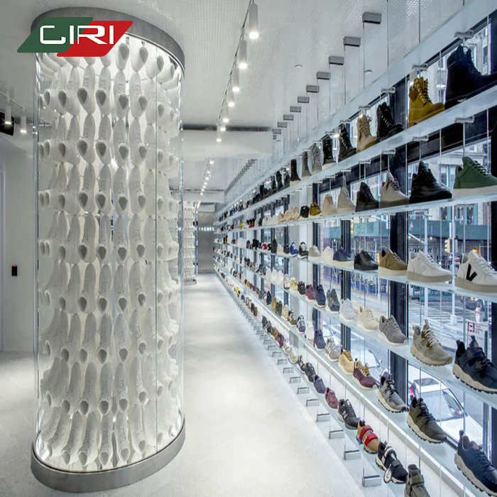 CIRI Custom Commercial Double Side Shop Shoe Rack Floor Middle Island Sneaker Display Sport Shoe Shelf for Store