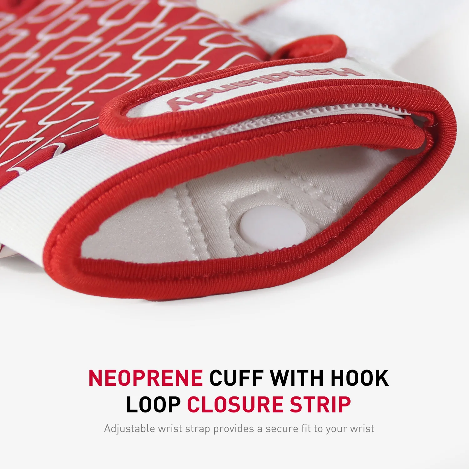 Handlandy best sell red Synthetic Leather Fully silicone coating  Palm Anti-slip American football gloves