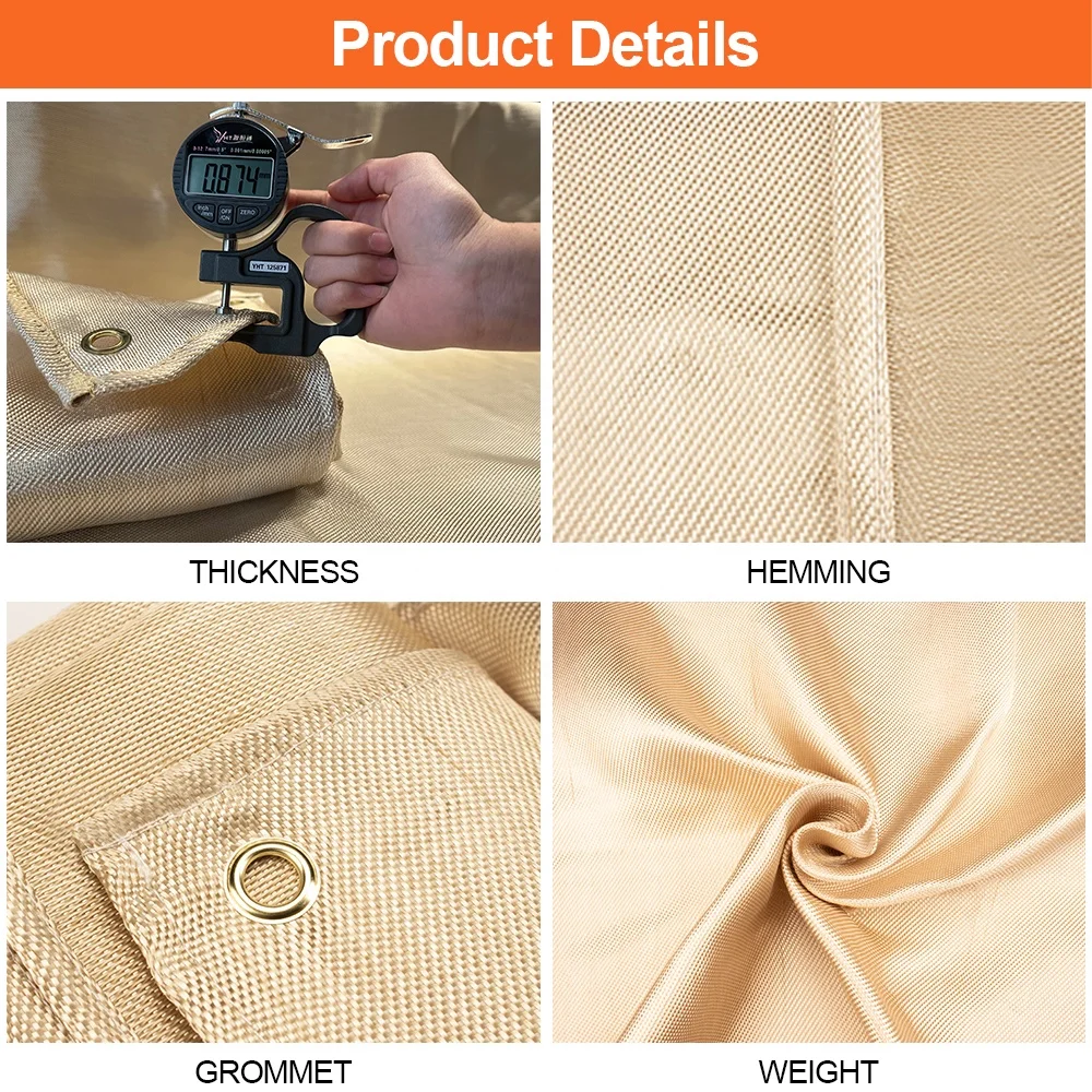 Fiberglass Welding Curtain Heat Insulation Industrial  1M X 1M  Heavy Duty Welding Blanket