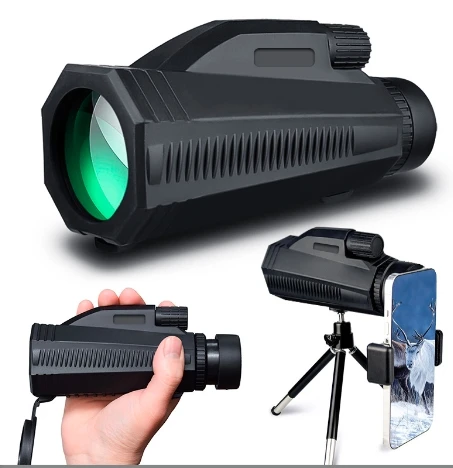 12x50 High Powered Monocular with Tripod and Smartphone Adapter Waterproof Hiking Monocular Telescope Gifts For Men